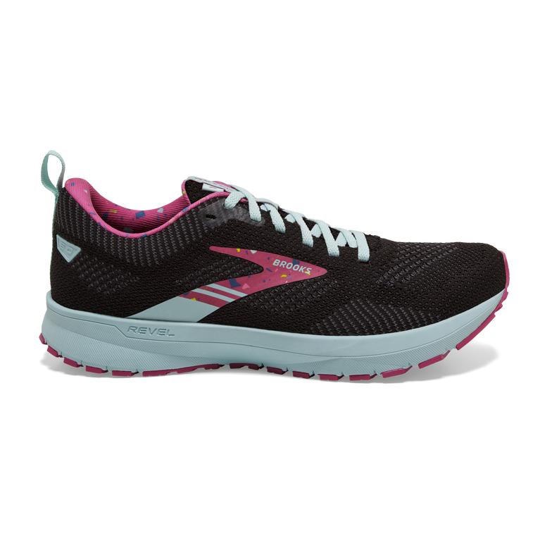Brooks Revel 5 Performance Women's Road Running Shoes - Black/Turquoise/IndianRed/Beetroot/Plume (92